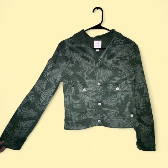 LuLaRoe NWT Kenny Jacket Palm Print Green - Size Small (Runs Large) - Picture 1 of 6
